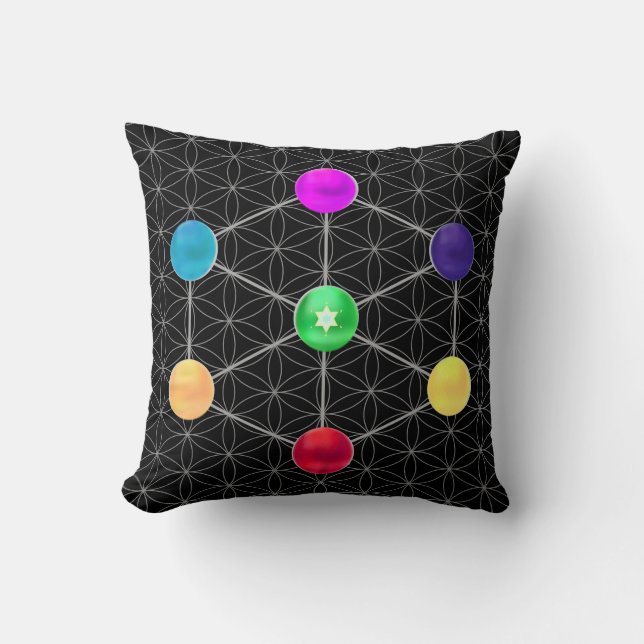 Beautiful Metatron's Cube Throw Pillow (Front)