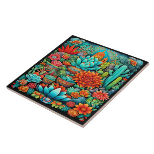 Beautiful Mexican Art Ceramic Tile