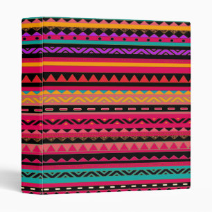 Beautiful Mexican Aztec Colorful Pattern Binder