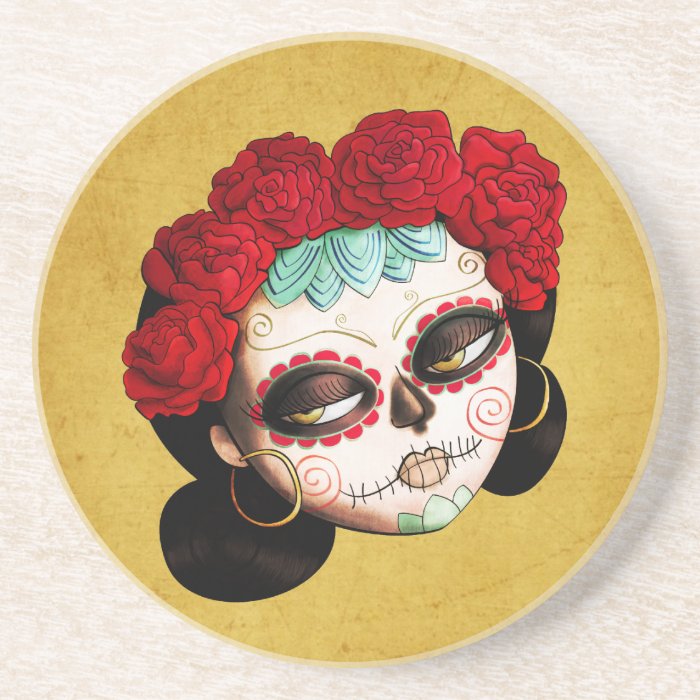 Beautiful Mexican Catrina Drink Coaster