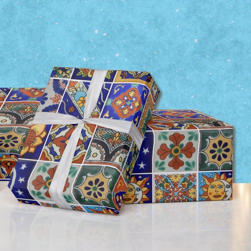 Beautiful Mexican Tile Image Colorful Southwest Wrapping Paper