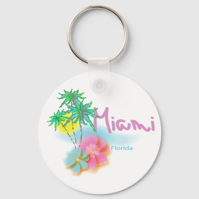 Beautiful Miami Florida Keychain (Front)