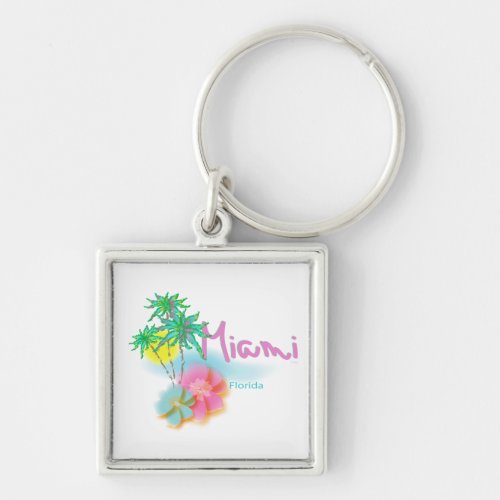 Beautiful Miami Florida Keychain