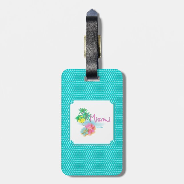 Beautiful Miami Florida Luggage Tag (Back Vertical)