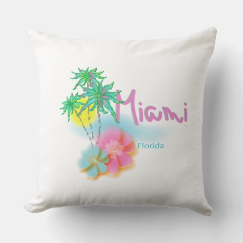 Beautiful Miami Florida Throw Pillow