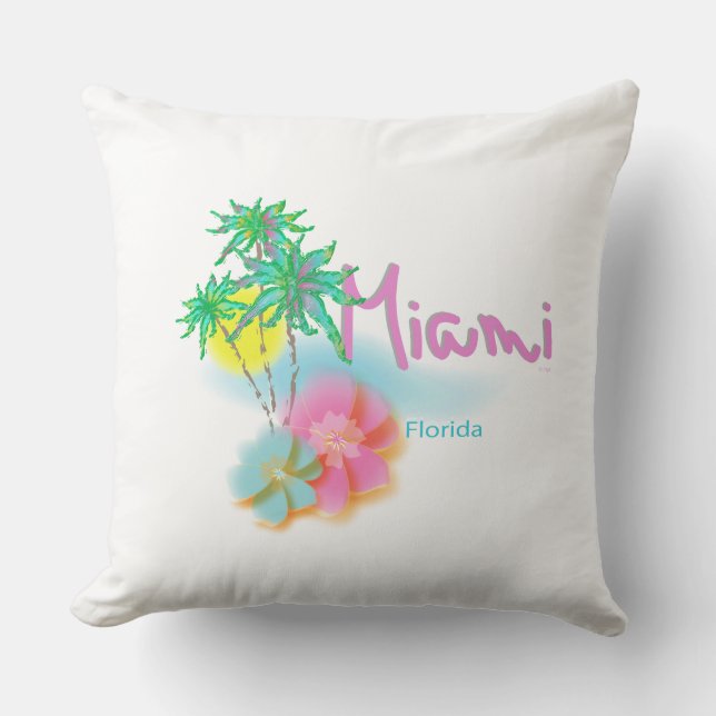 Beautiful Miami Florida Throw Pillow (Front)