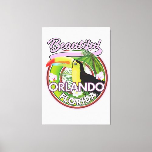 Beautiful Miami Orlando travel logo Canvas Print
