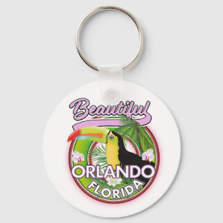 Beautiful Miami Orlando travel logo Keychain