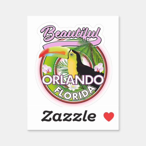  Beautiful Miami Orlando travel logo Sticker