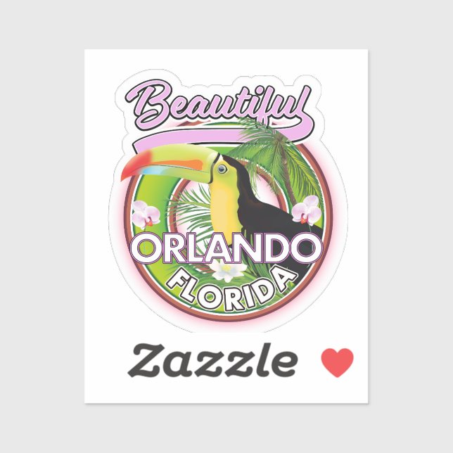  Beautiful Miami Orlando travel logo Sticker (Sheet)