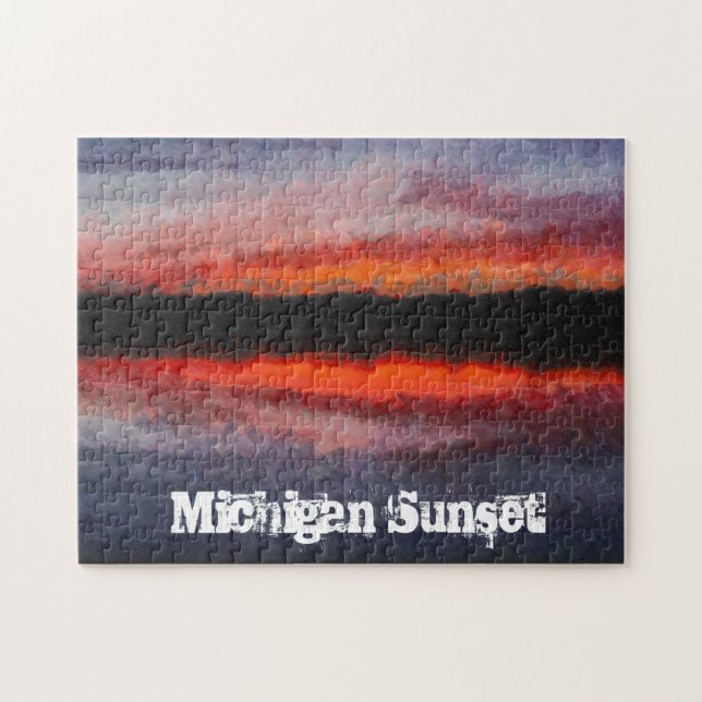 Beautiful Michigan Sunset Jigsaw Puzzle (Horizontal)