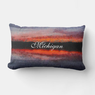 Beautiful Michigan Sunset Lumbar Pillow