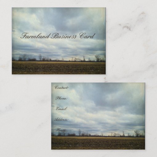 Beautiful Midwestern Farmland Field Business Card Zazzle