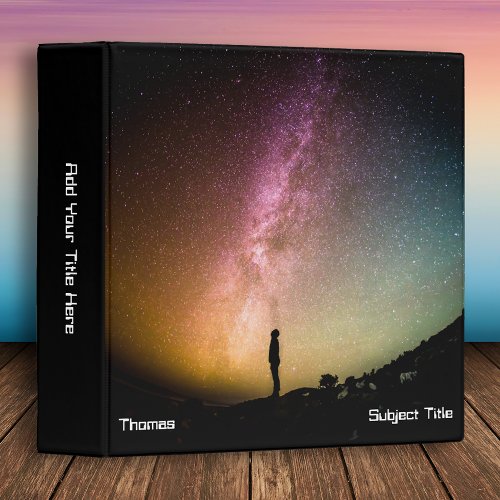 Beautiful Milky Way Silhouette Outer Space 3 Ring Binder