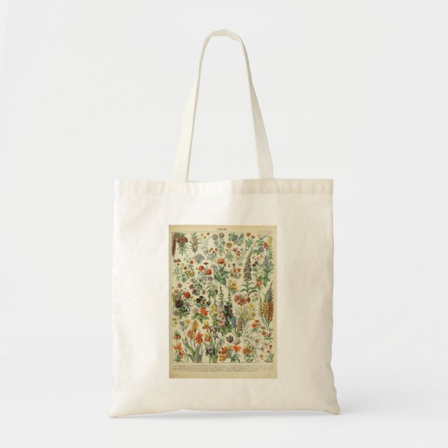 Beautiful Millot Fleur Illistration Print Tote Bag (Front)