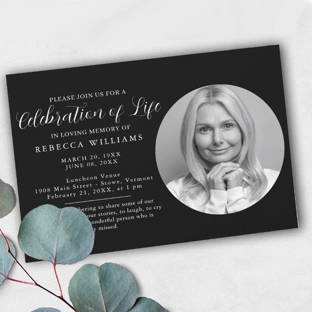 Beautiful Minimal Celebration of Life Invitations (Creator Uploaded)