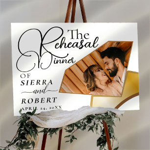 Beautiful Minimal Rehearsal Dinner Welcome Sign