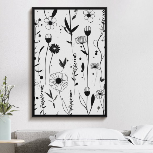 Beautiful minimalist black ink flower garden poster (Creator Uploaded)