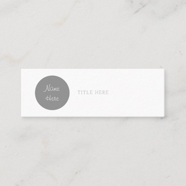 Beautiful Minimalist Circle Mini Business Cards (Front)