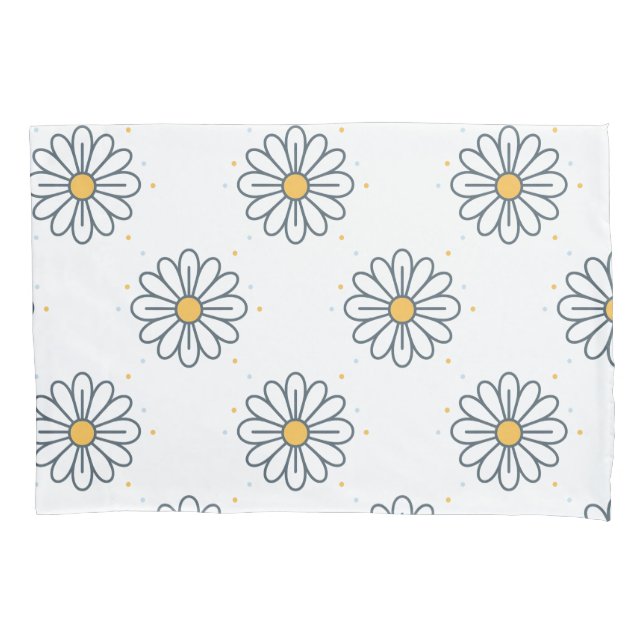 Beautiful, minimalist daisies pillow case (Front)