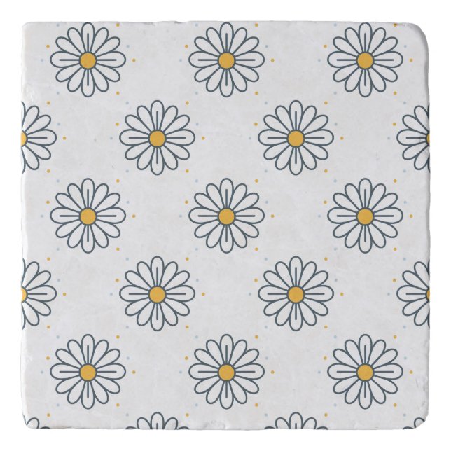 Beautiful, minimalist daisies trivet (Front)