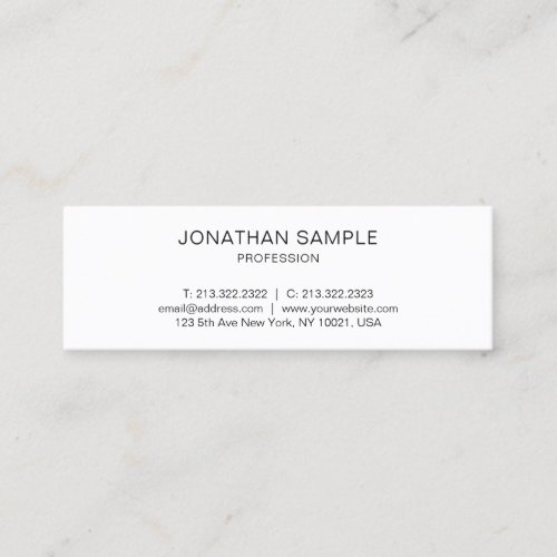 Beautiful Minimalist Modern Simple Trendy Plain Mini Business Card