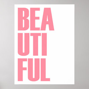 Beautiful Minimalist Pink Typography Poster