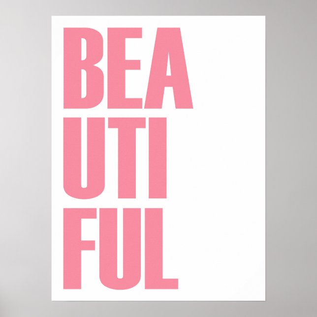 Beautiful Minimalist Pink Typography Poster (Front)