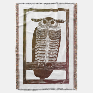 Beautiful minimalistic simple owl throw blanket