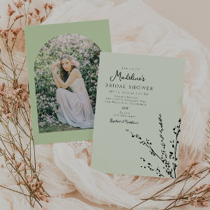 Beautiful Mint and Black Minimalist Bridal Shower Invitation