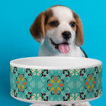 💚💛 Beautiful mint and yellow Azulejos pet Bowl<br><div class="desc">💚💛 Beautiful mint,  yellow and orange Azulejos,   11th pattern in Azulejos collection,   inspired by famous Portuguese tile-work,  Azulejos. Perfect as home decor or as a gift for trendy person.  Pet  bowl  with stunning Azulejos.</div>