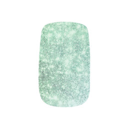 Beautiful Mint Green Shimmer Design Minx Nail Art