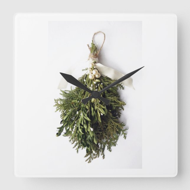 "BEAUTIFUL MISTLETOE" CHRISTMAS CLOCK (Front)