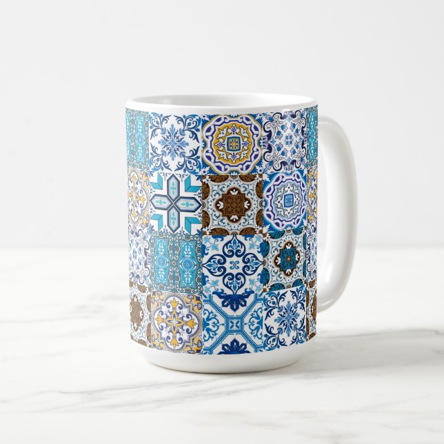 🤩 Beautiful mix of Azulejos Coffee Mug (Front Right)