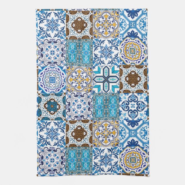 🤩 Beautiful mix of Azulejos  Kitchen Towel (Vertical)