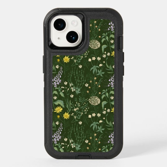 Beautiful Mixed Pastel Wildflowers Green  Otterbox iPhone Case (Back)