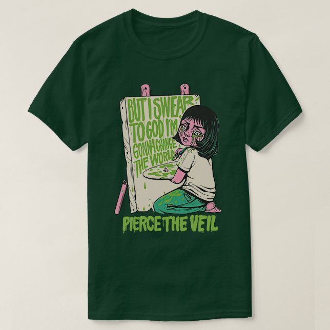 Beautiful Model Pierce The Veil Merch Change The W T-Shirt (Design Front)