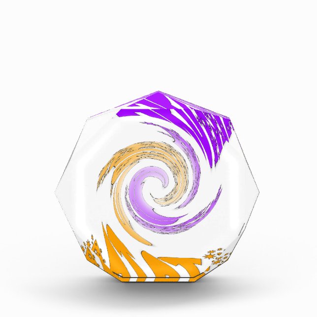 Beautiful Modern Art Design: Purple and Gold Whirl Award (Front)