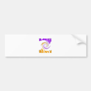 Beautiful Modern Art Design: Purple and Gold Whirl Bumper Sticker