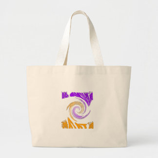 Beautiful Modern Art Design: Purple and Gold Whirl Large Tote Bag