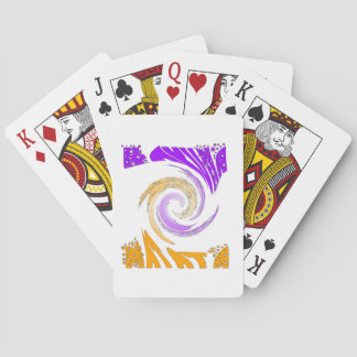 Beautiful Modern Art Design: Purple and Gold Whirl Poker Cards
