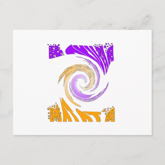 Beautiful Modern Art Design: Purple and Gold Whirl Postcard (Front)