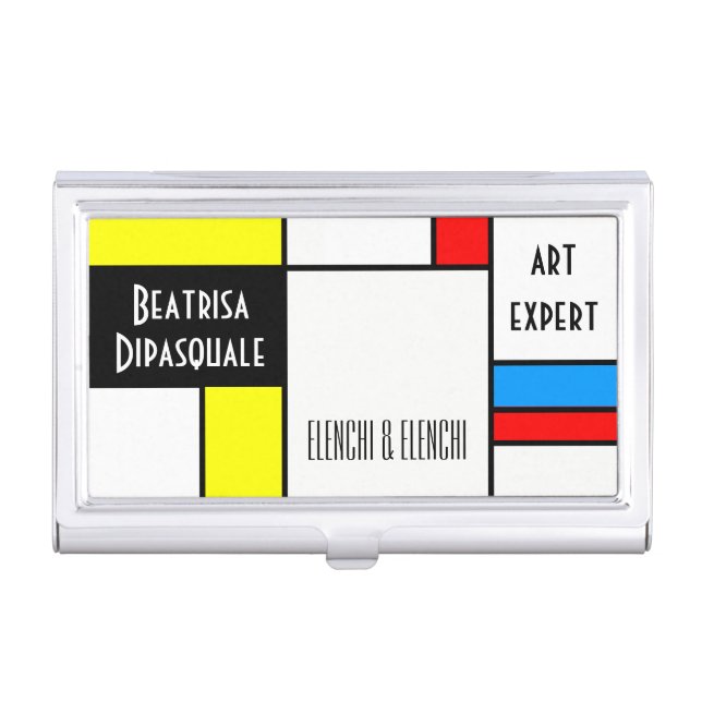 Beautiful Modern Art unique customizable Business Card Holder (Front)