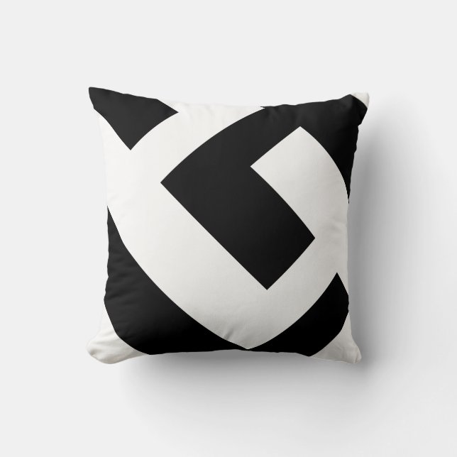 Beautiful Modern Black and White Throw Pillow (Front)
