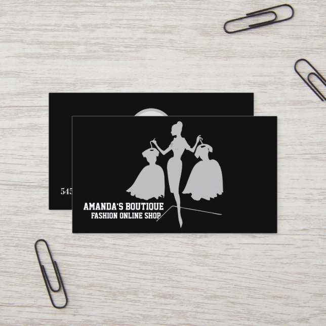 Beautiful modern black fashion business card (Front/Back In Situ)