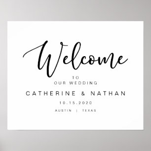 Beautiful Modern Black typeface, Wedding Welcome Poster