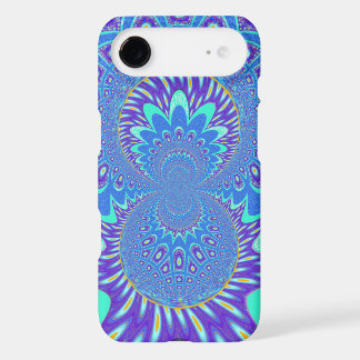 Beautiful Modern Cyan Blue batik Kaleidoscope Art iPhone 17 Air Case