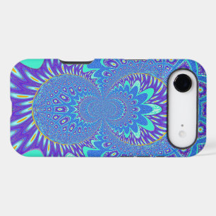 Beautiful Modern Cyan Blue batik Kaleidoscope Art iPhone 17 Air Case