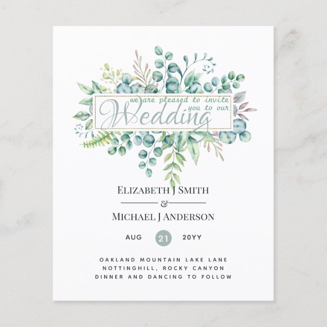 Beautiful Modern Eucalyptus Greenery Wedding This (Front)