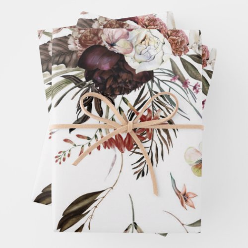 Beautiful Modern Floral Pattern Gift Wrapping Paper Sheets